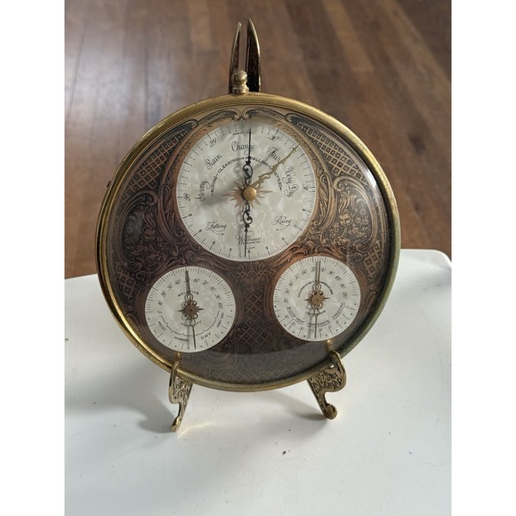 1950s Longines Wittnauer Barometer Weather Key Instrument With Stand